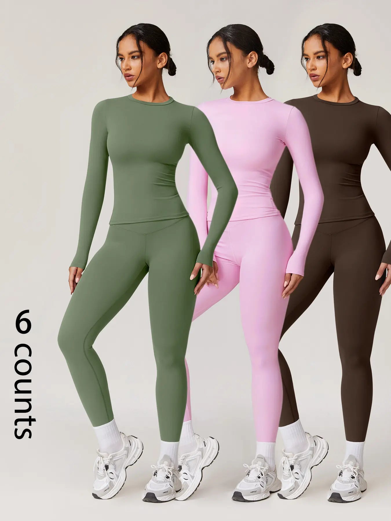Women's Two-Piece Patchwork High Elastic Yoga Suit with Long Sleeve Top and Slim Fit Pants for Outdoor Activities and Workouts