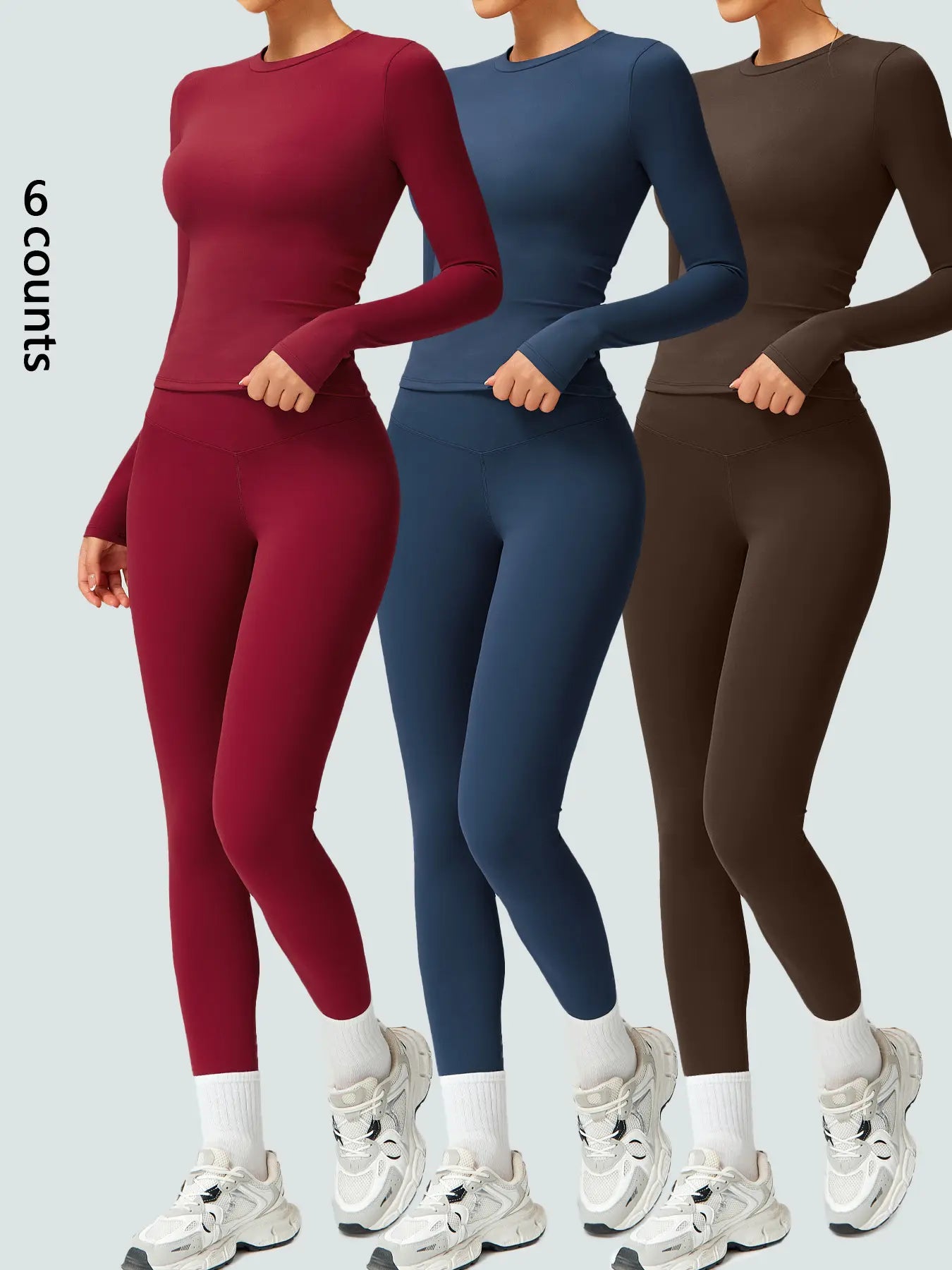 Women's Two-Piece Patchwork High Elastic Yoga Suit with Long Sleeve Top and Slim Fit Pants for Outdoor Activities and Workouts