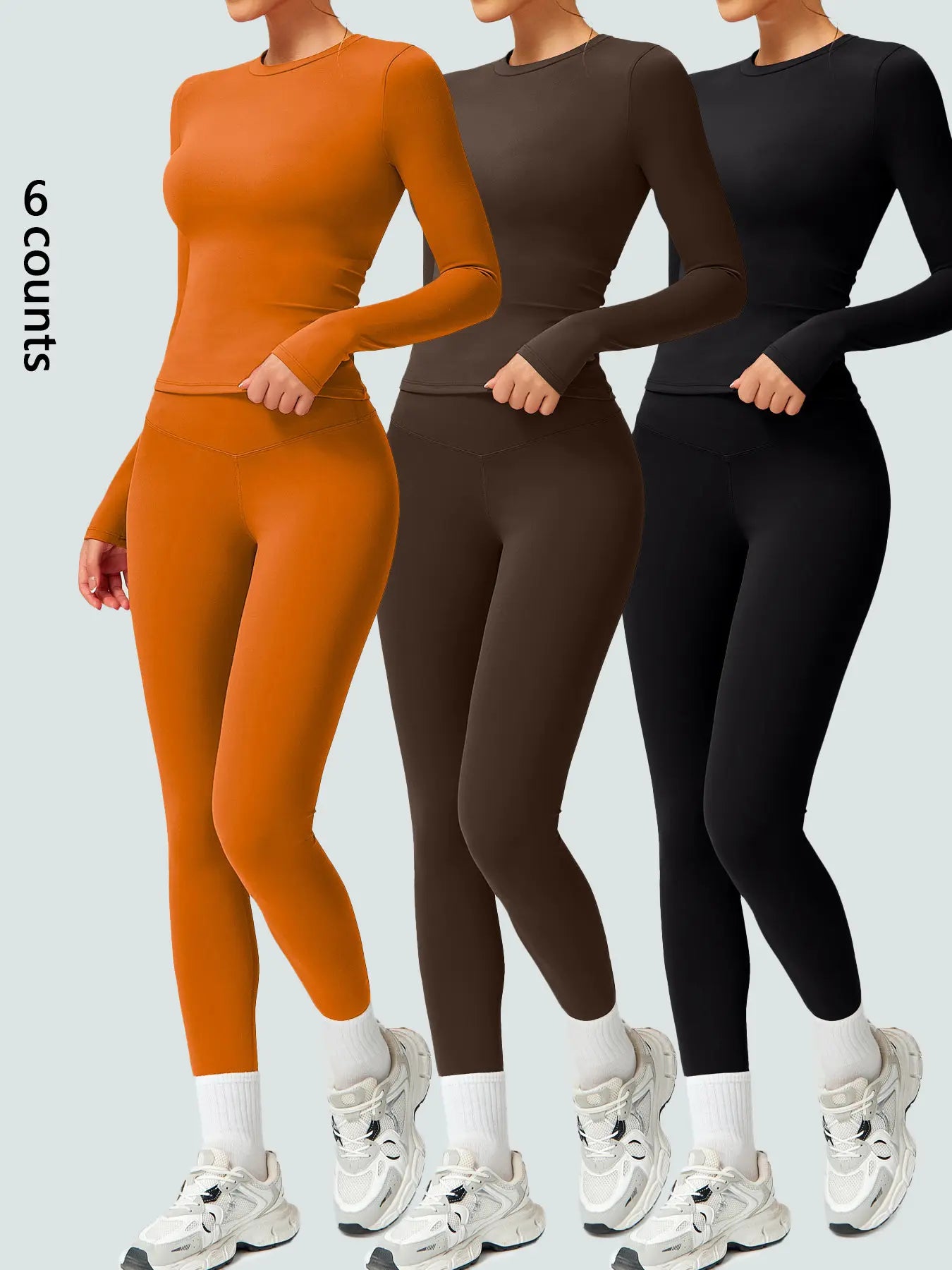 Women's Two-Piece Patchwork High Elastic Yoga Suit with Long Sleeve Top and Slim Fit Pants for Outdoor Activities and Workouts
