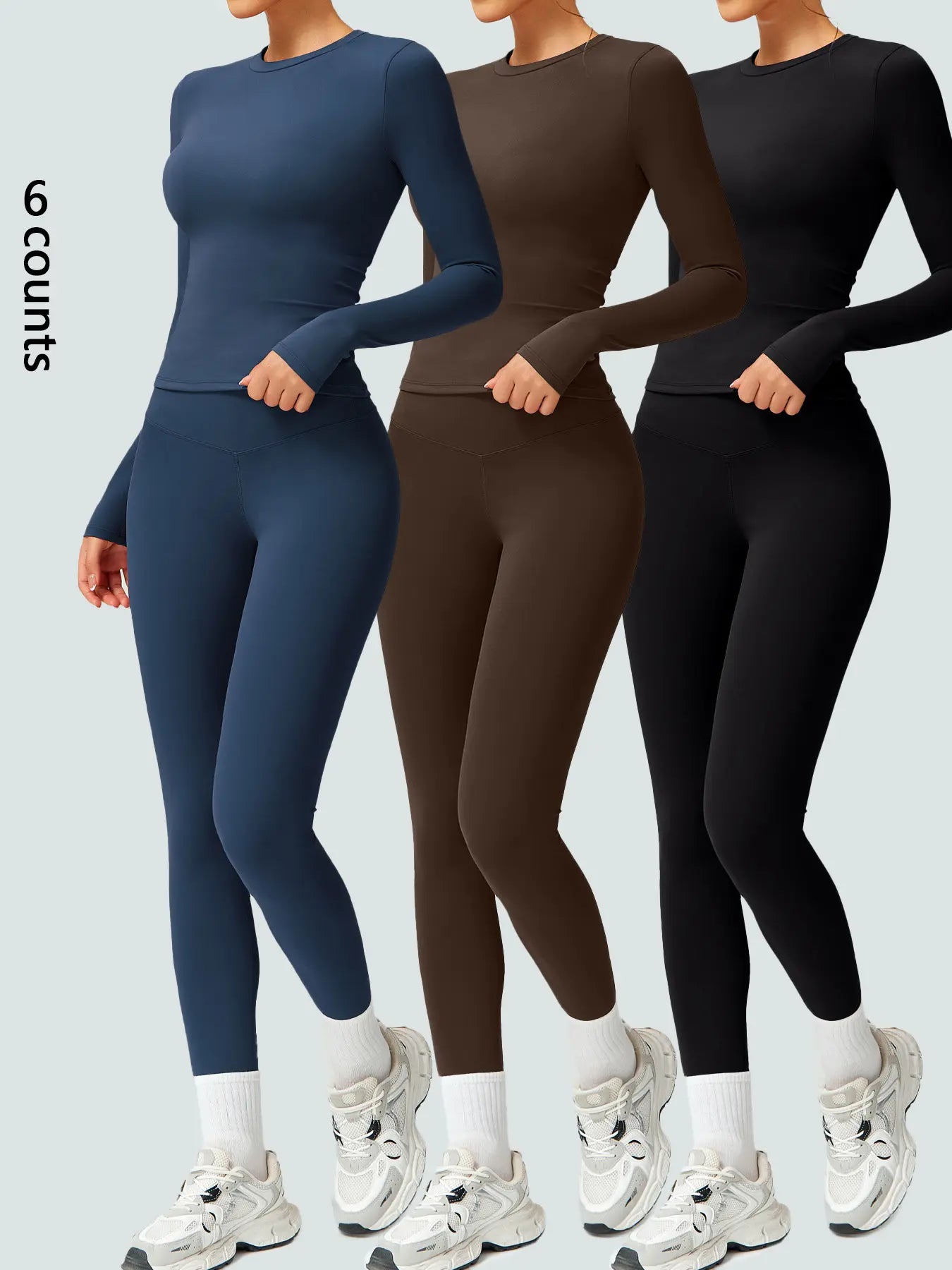 Women's Two-Piece Patchwork High Elastic Yoga Suit with Long Sleeve Top and Slim Fit Pants for Outdoor Activities and Workouts