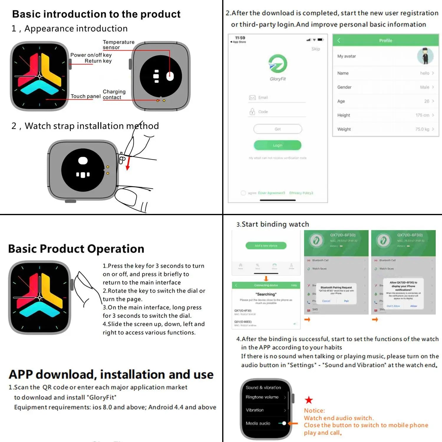 Advanced Fitness Tracker Smartwatch with Bluetooth Calling and Touchscreen Activity Monitoring for iOS and Android Devices