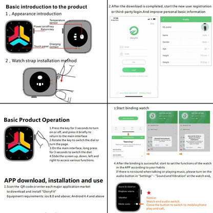 Advanced Fitness Tracker Smartwatch with Bluetooth Calling and Touchscreen Activity Monitoring for iOS and Android Devices