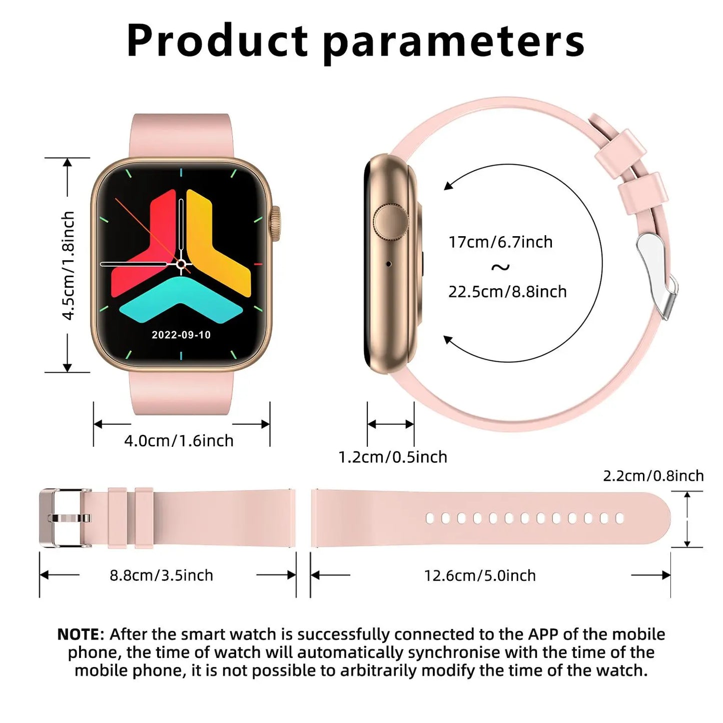 Advanced Fitness Tracker Smartwatch with Bluetooth Calling and Touchscreen Activity Monitoring for iOS and Android Devices