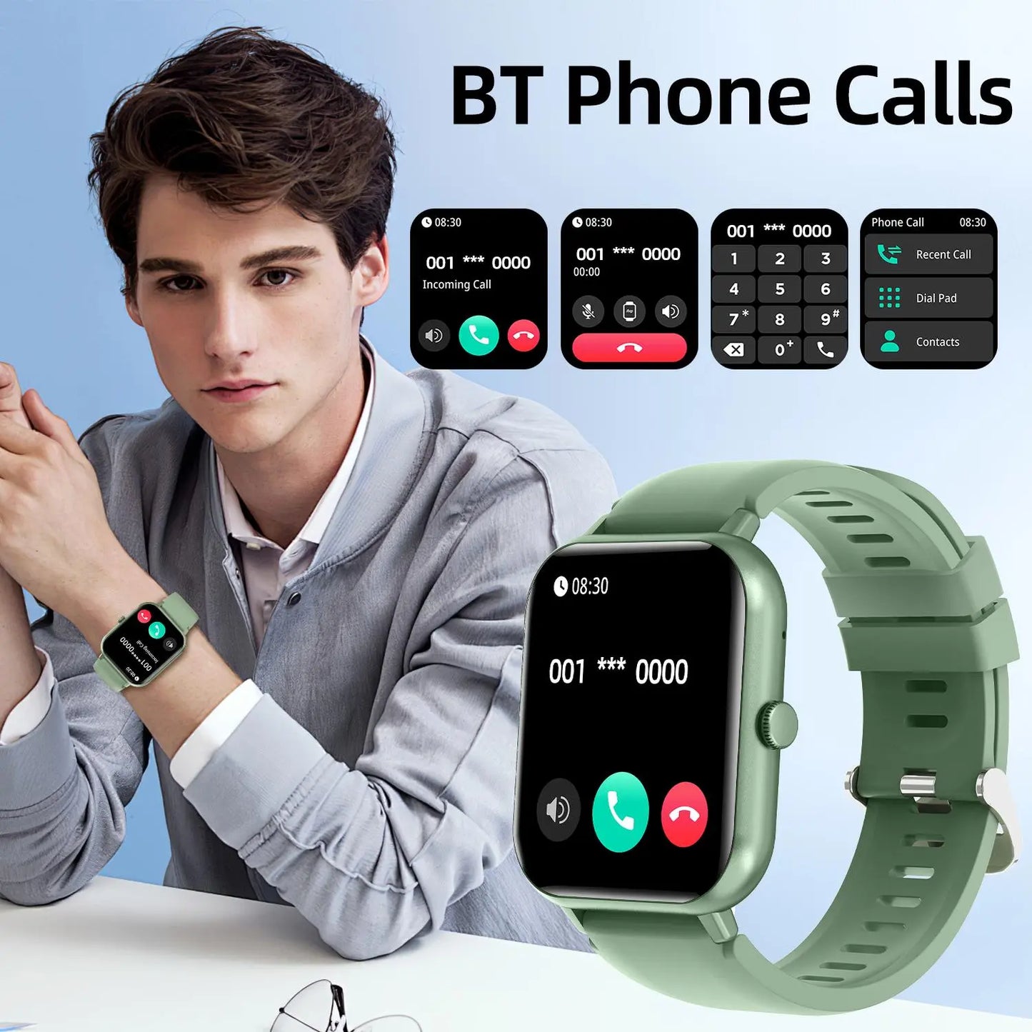 1.83-Inch Touchscreen Smartwatch with Calling Capability, Over 100 Sports Modes, and Waterproof Design - Versatile Fitness Tracker and Customizable Wearable Device