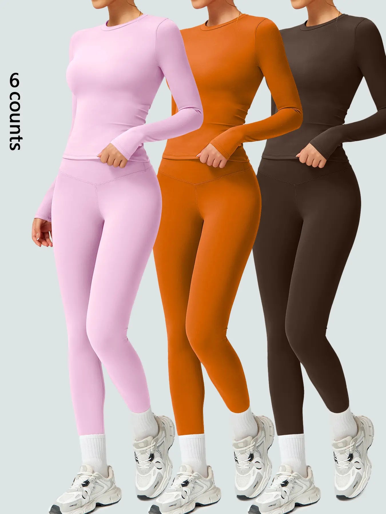 Women's Two-Piece Patchwork High Elastic Yoga Suit with Long Sleeve Top and Slim Fit Pants for Outdoor Activities and Workouts